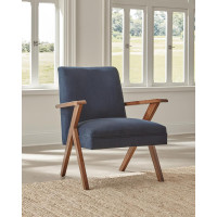 Coaster Furniture 905415 Monrovia Wooden Arms Accent Chair Dark Blue and Walnut